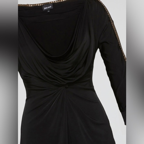 JUST CAVALLI BLACK COWL NECK DRESS - Picture 4 of 13